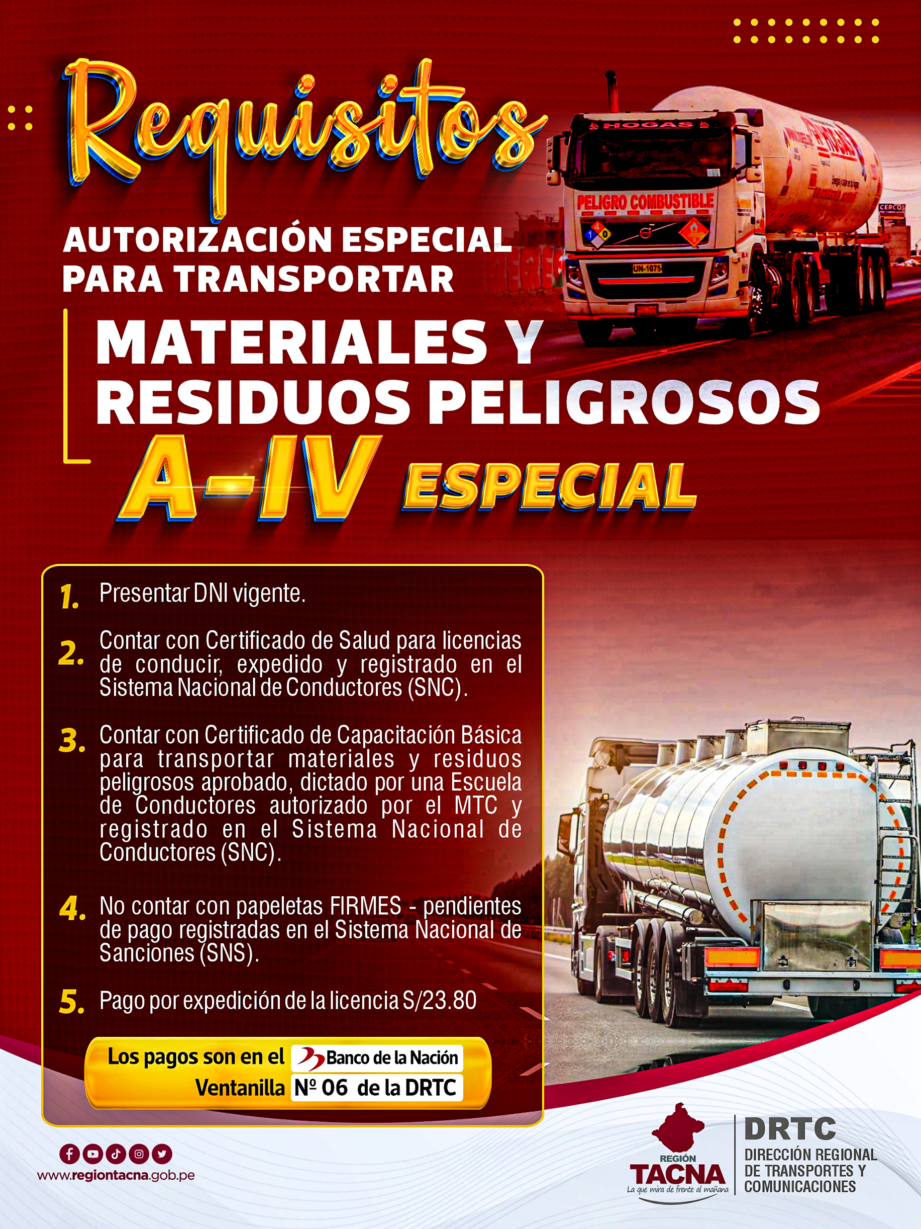 ¿Quieres obtener la autorización especial para Transportar Materiales y Residuos Peligrosos (A-IV especial)?

Aquí te contamos los 5 pasos clave para lograrlo 

- Presentar tu DNI vigente.
- Cont